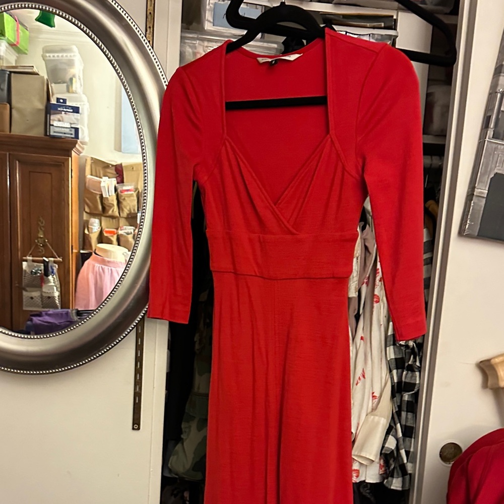 red wool dvf Dress